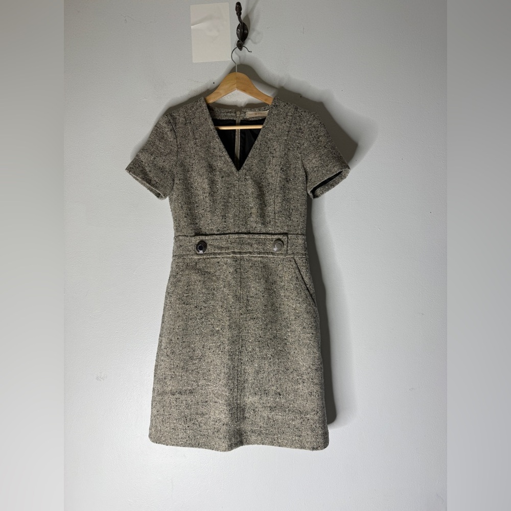 Tory Burch Womens Priscilla Rustic Linen Wool Dress 2-Pockets Size 00